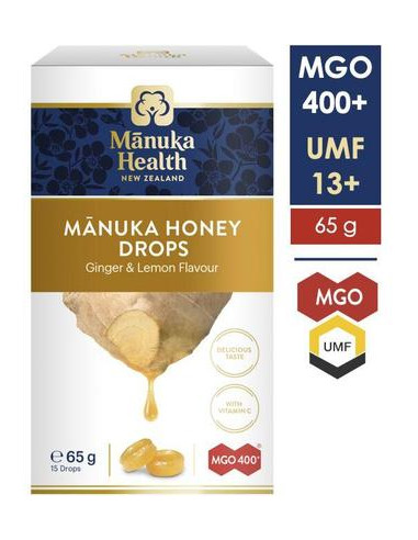 Manuka MGO™ 400+ mézes cukorka gyömbér és citrom ízesítéssel